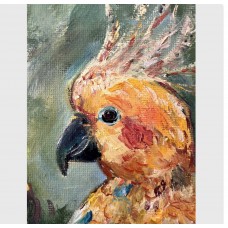 Yellow parrot - original painting oil on canvas 30*40 cm